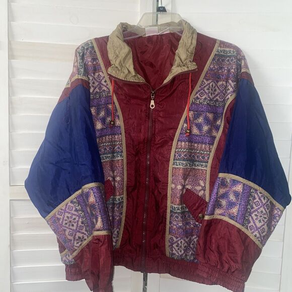 Vintage Athletic Works 2 Pc Set Jogger Parachute Pants Windbreaker Women's Large - Picture 2 of 12